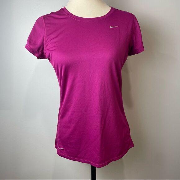 Nike Running Dri-Fir Solid Pink magenta Short Sleeve Lightweight Tee Shirt M - Picture 11 of 11